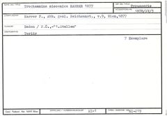 Karteikarte zum Syntyp von Trochammina miocenica Karrer, 1877